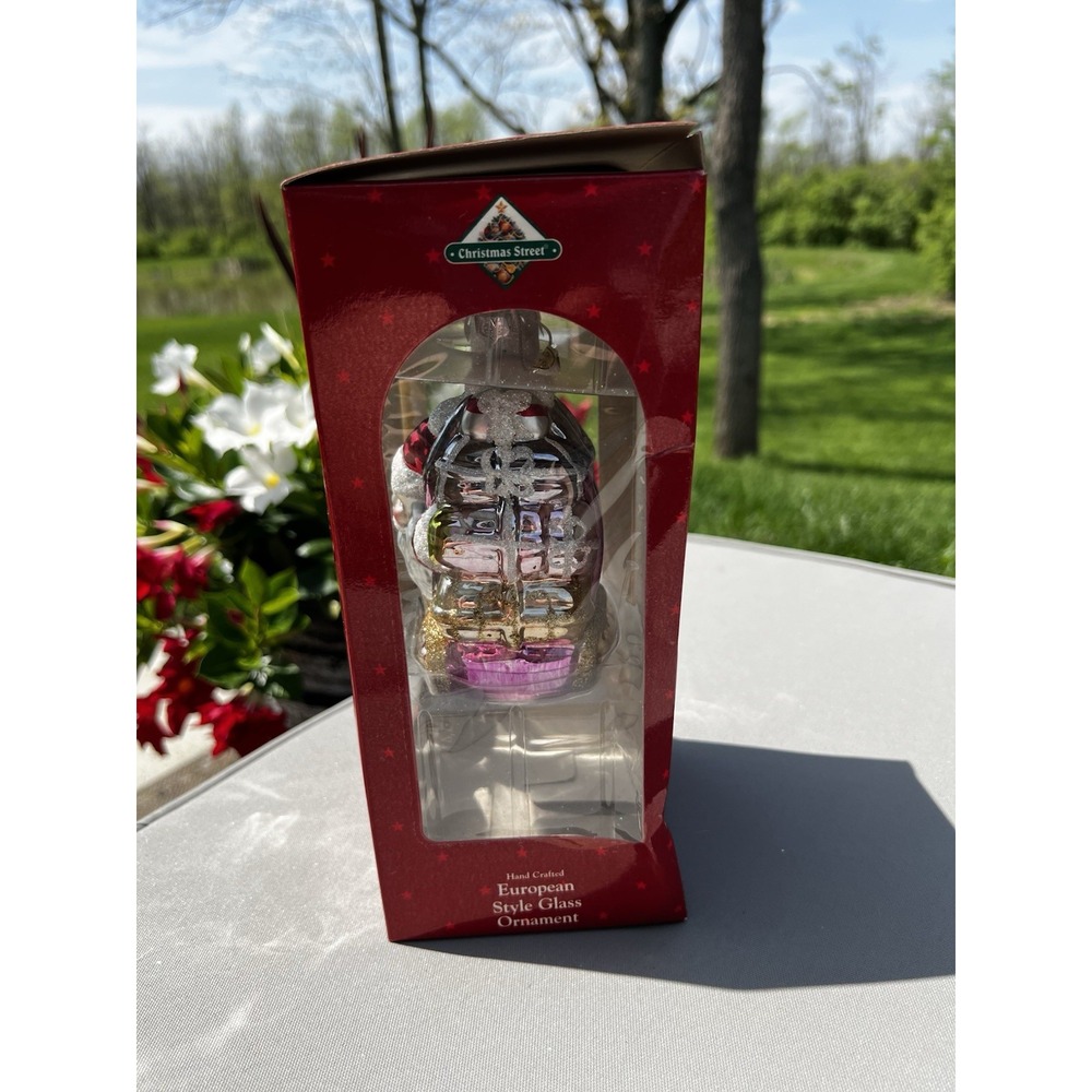 Vintage Christmas Ornament European Style Hand Crafted Glass Santa Clause Train - Picture 11 of 11